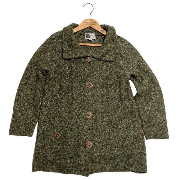 Habitat Women's Cardigan Sweater Size S Green Button Front Heather Lagenlook - Picture 1 of 8